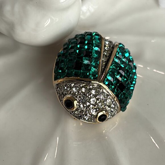CAROLEE (RARE!) RHINESTONE LADYBUG BROOCH - Picture 3 of 10